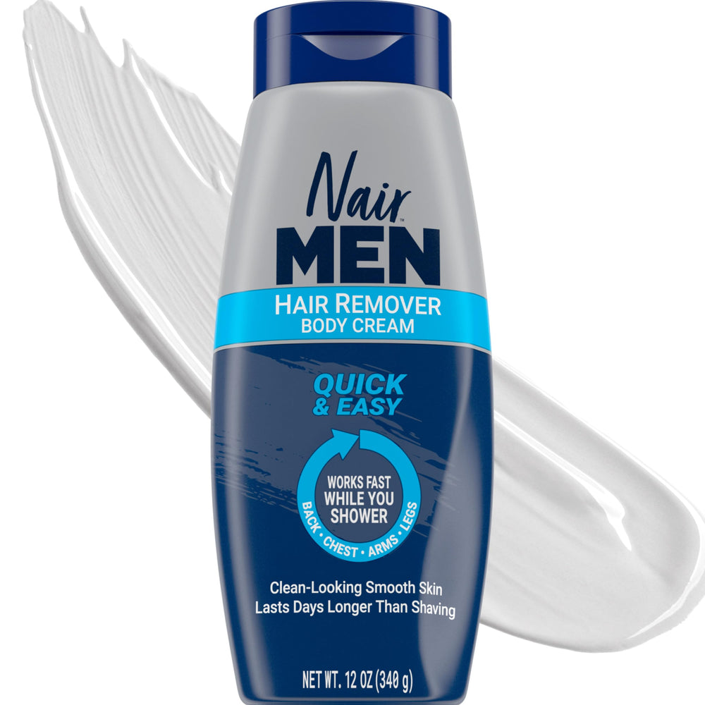 Nair Men Crème Poils: application dans la douche pour peau lisse durable.