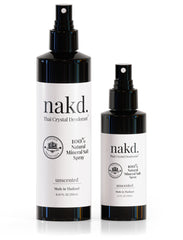 Nakd Thai Crystal Déodorant Spray – bouteille régulière pour une protection quotidienne sans parfum.