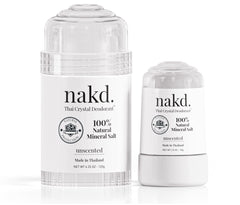 Nakd Thai Crystal Déodorant Stone: ensemble de deux bâtons pour usage quotidien, sans parfum.