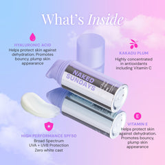 Naked Sundays CabanaClear-spf50-protection, écran quotidien UVA/UVB sans fini blanc.