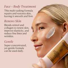 Goutte de sérum Nakery Retinol, Collagène et Hyaluronique nourrissant la peau.