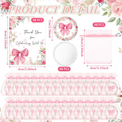 Namalu miroir compact ouvert avec noeud rose, pratique pour vérifier le maquillage.