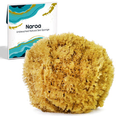 Éponge exfoliante naturelle Naroa pour la douche grand format, douceur et éclat potentiels.