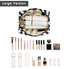 Trousse Narwey grand formato ouverte avec cosmétiques alignés