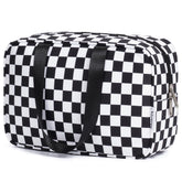 Narwey grande trousse toilette noir carreaux, rangement spacieux pour maquillage et articles de toilette.