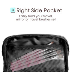 Pochette Narwey maquillage petite noir fermeture éclair double fiable.