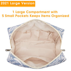 Narwey grand-format sac-maquillage, parfait pour voyager avec une trousse complète.