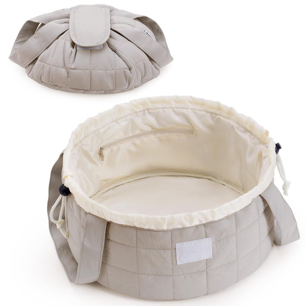 Narwey sac maquillage quilté à cordon, rangement pratique lors des voyages.
