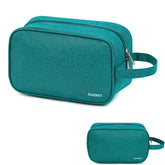 Narwey trousse de toilette voyage turquoise avec ouverture large, accès rapide à vos produits.