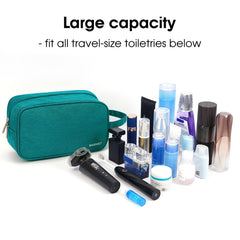 Narwey trousse de toilette voyage turquoise, tissu imperméable facile à nettoyer.