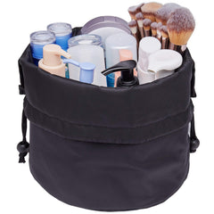Narwey trousse maquillage cordon large noir exterieur, rangement pratique pour voyage