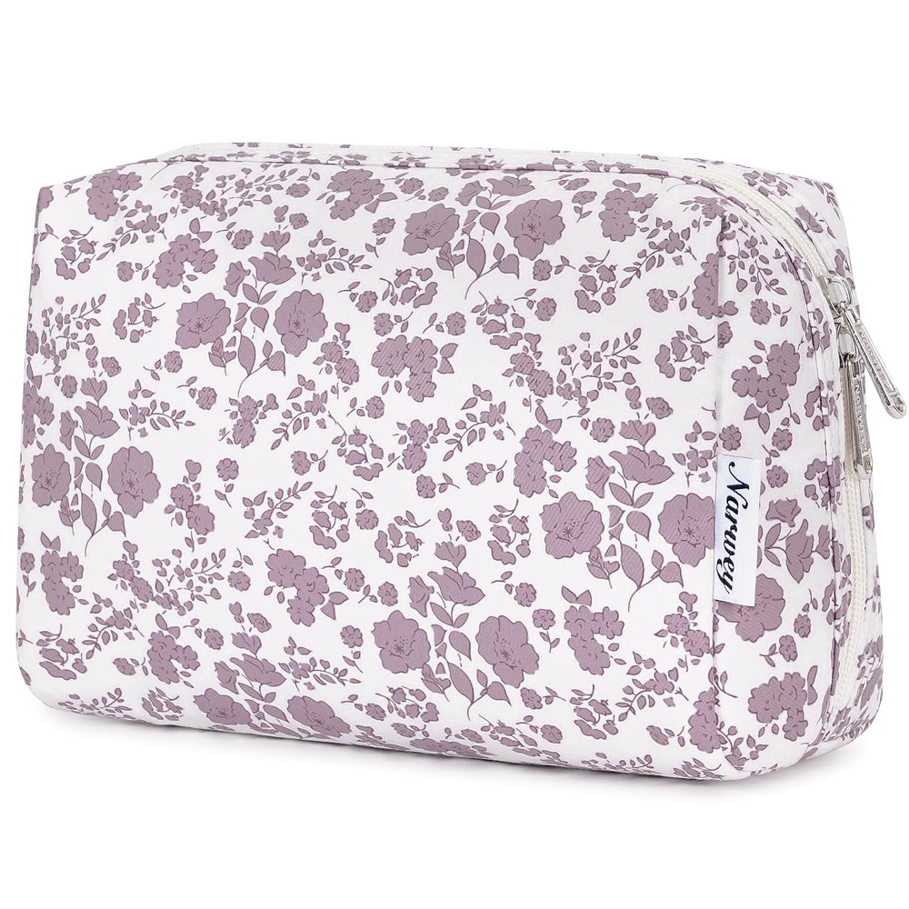 Trousse Narwey fleurie rose pâle pour un maquillage en déplacement