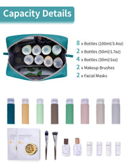 Narwey trousse bleu-vert intérieur avec cinq poches pour tout emporter