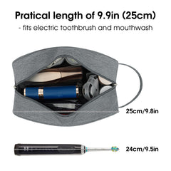 Fermetures éclair solides sur la trousse Narwey gris, fermeture fiable.