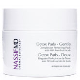 NassifMD Gentle Detox Pads, boîte 60, exfoliation douce pour peau sensible et lumineuse.