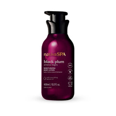 Nativa Spa, bouteille prune noire, parfum exotique durable sur la peau