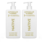 Native 2-en-1 Shampoing Après-Shampoing bouteille Automne Air Ambre prête à l'emploi pour cheveux propres