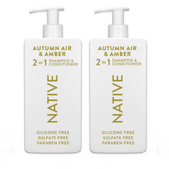Native 2-en-1 Shampoing Après-Shampoing bouteille Automne Air Ambre prête à l'emploi pour cheveux propres