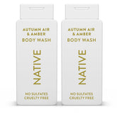 Native Body Wash – bouteille Automne Air Ambre, parfum réconfortant pour la douche.