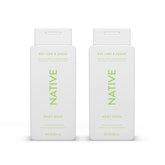 Native Body Wash : bouteille versant, rafraîchissant sans sulfates.