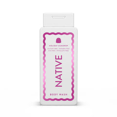 Native Body Wash édition Holiday Gumdrop - bouteille-pour, mousse riche et hydratante après la douche.