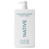 Native Cashmere et Rain – gel douche en flacon, fraîcheur durable.