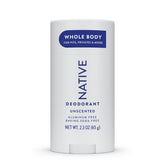Native Déodorant Stick — application douce pour une glisse légère et hydratante.