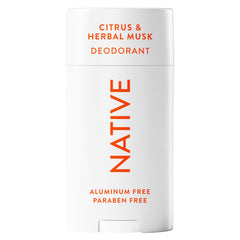 Native Déodorant Citrus et Musc Herbacé : bouteille élégante offrant une protection longue durée.