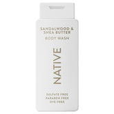 Bouteille Native-Douche avec parfum santal et karité pour une hydratation légère.