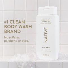 Mousse veloutée Native-Douche prête à nettoyer en douceur.