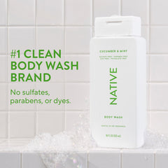 Native Gel Douche Concombre Menthe, mousse riche pour une douceur renouvelée.