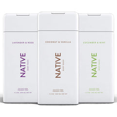 Gel douche Native pack 3 bouteilles, pratique pour la routine familiale.