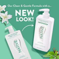 Native Gel Douche Lait de Lys et Sauge Blanche — ingrédients naturels visibles