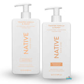 Shampoing Native Toasted Vanilla & Honey en flacon, pour une chevelure douce et hydratée.