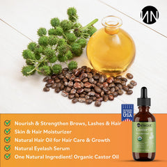 Natnique huile ricin - applicateur cils, sérum naturel pour cils
