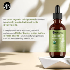 Natnique huile ricin - applicateur sourcils, croissance naturelle des sourcils