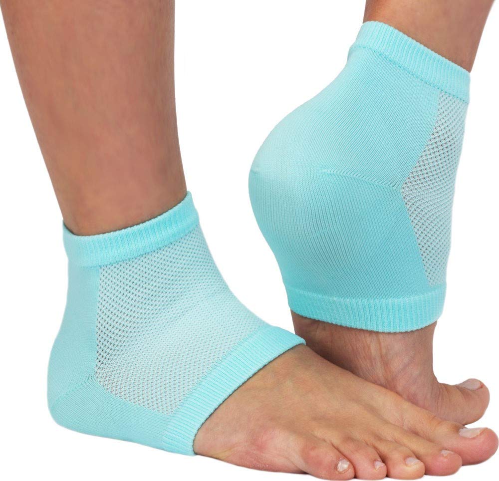 Natracure chaussettes talons Gel ventilees bleu, confort et hydratation.