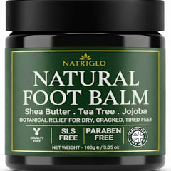 Natriglo Baume Pied emballage bio, soin pratique pour pieds secs et craquelés.