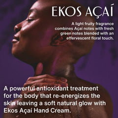 Texture légère de Natura Ekos Açaí Crème Mains, hydratation en profondeur.