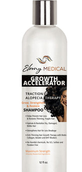 Natural Curves Ebony Shampoo – bouteille 12 oz, soin nourrissant pour cheveux fins et clairsemés.