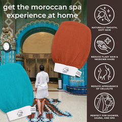 Natural Elephant gant hammam exfoliant, peau plus lisse après le rituel exfoliant.