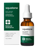 Natural Outcome Pure Squalane Oil on the face provides deep hydration and radiant skin.