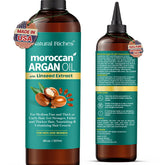 Natural Riches Huile d'Argan Marocaine dans sa bouteille, soin nourrissant pour cheveux.
