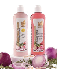 Natural Sant Shampoing oignon biotine romarin, flacon visible pour cheveux plus forts.