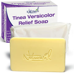 Naturasil Tinea Versicolor Savon barres – emballage prêt à l'emploi pour toute la famille.
