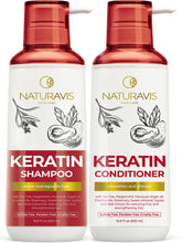 Naturavis Keratine Shampoo bouteille, douceur et démêlage facilité pour tous types de cheveux.