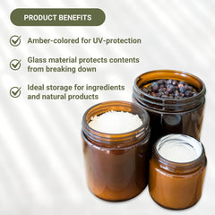 Bocal ambré Nature Packaged 2 oz avec protection UV.