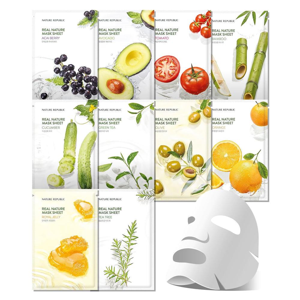 Masque-feuille Real Nature de Nature Republic: emballage pratique pour routine hydratante