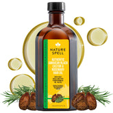 Nature Spell huile ricin noir jamaïcain et romarin, bouteille montrée, pour des racines renforcées.