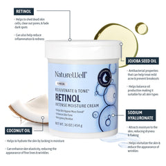 NATURE WELL crème retinol avancée – parfum floral, moment de soin relaxant.